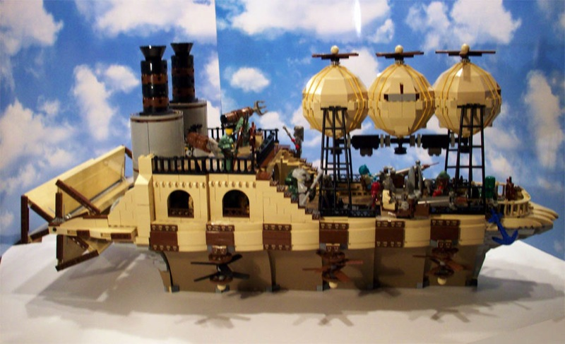 Illustration for article titled Steampunk LEGO Jabba Barge, Slave I and Other Amazing Steam Wars Models